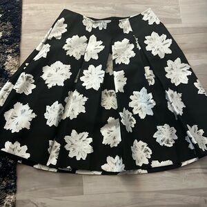 Lane Bryant Black Skirt with White Floral Print